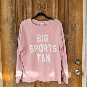 Wildfox Made in LA Pink Big Sports Fan Sweatshirt Size Large